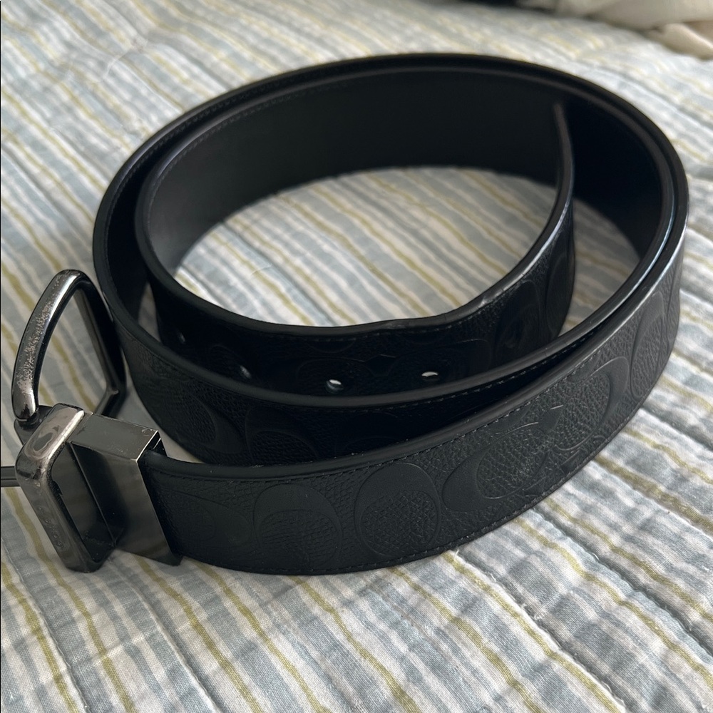 Coach TM Men’s Black Leather Belt 38